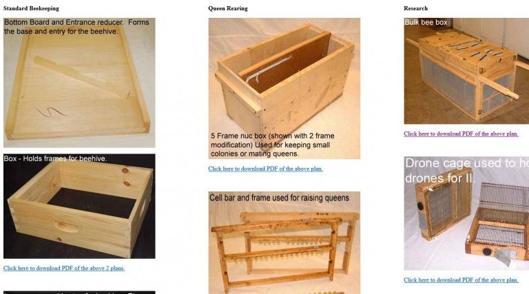 Plans for beekeeping equipment here