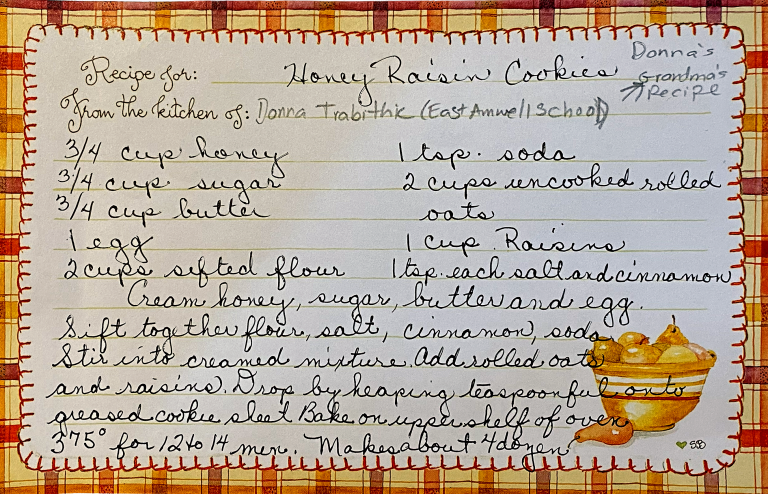 Donna Trabithik’s Grandma Honey Raisin Cookies
